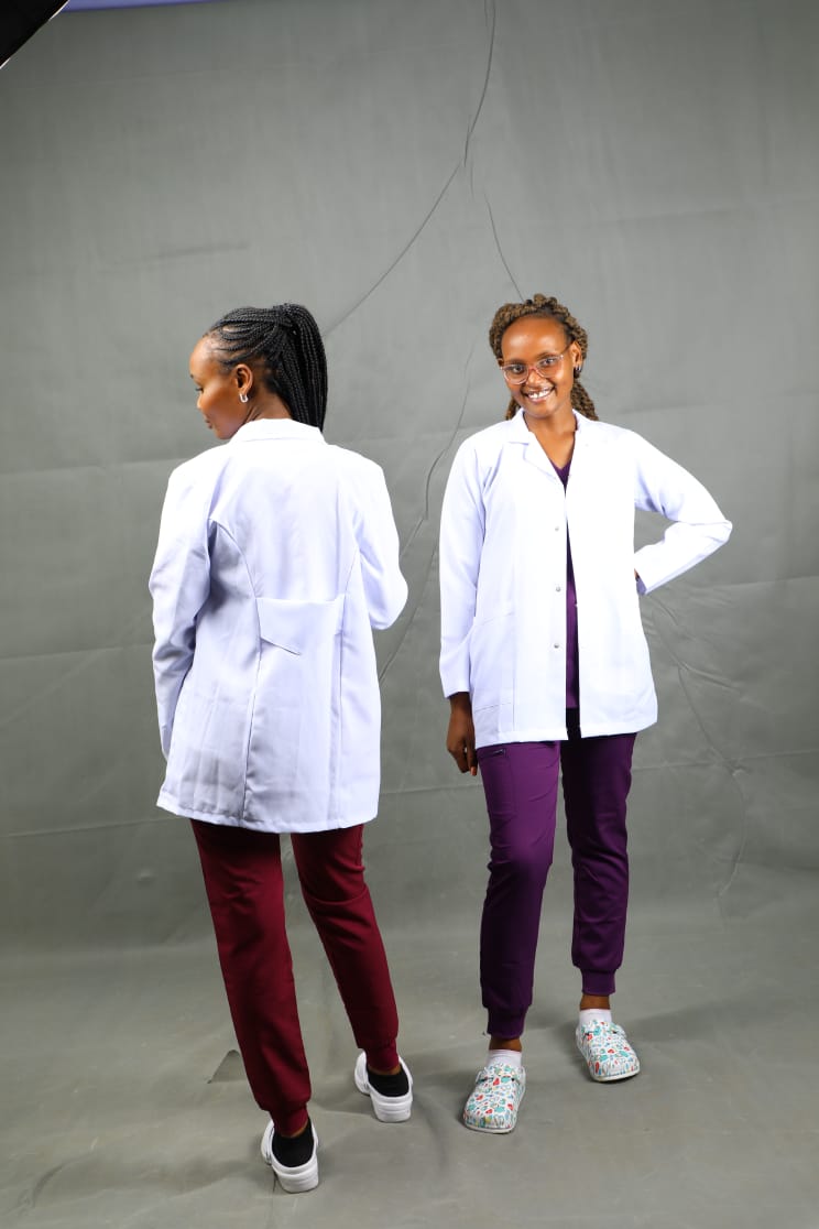 presss button designer labcoat